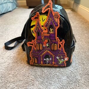 Loungefly Black and Purple Haunted House Backpack